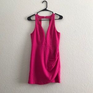 Pink plunge dress